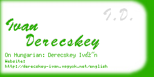 ivan derecskey business card